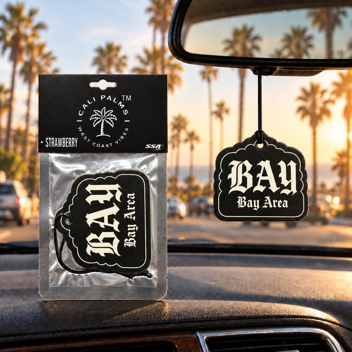 BAY Bay Area - Strawberry Car Air Freshener - lifestyle scene