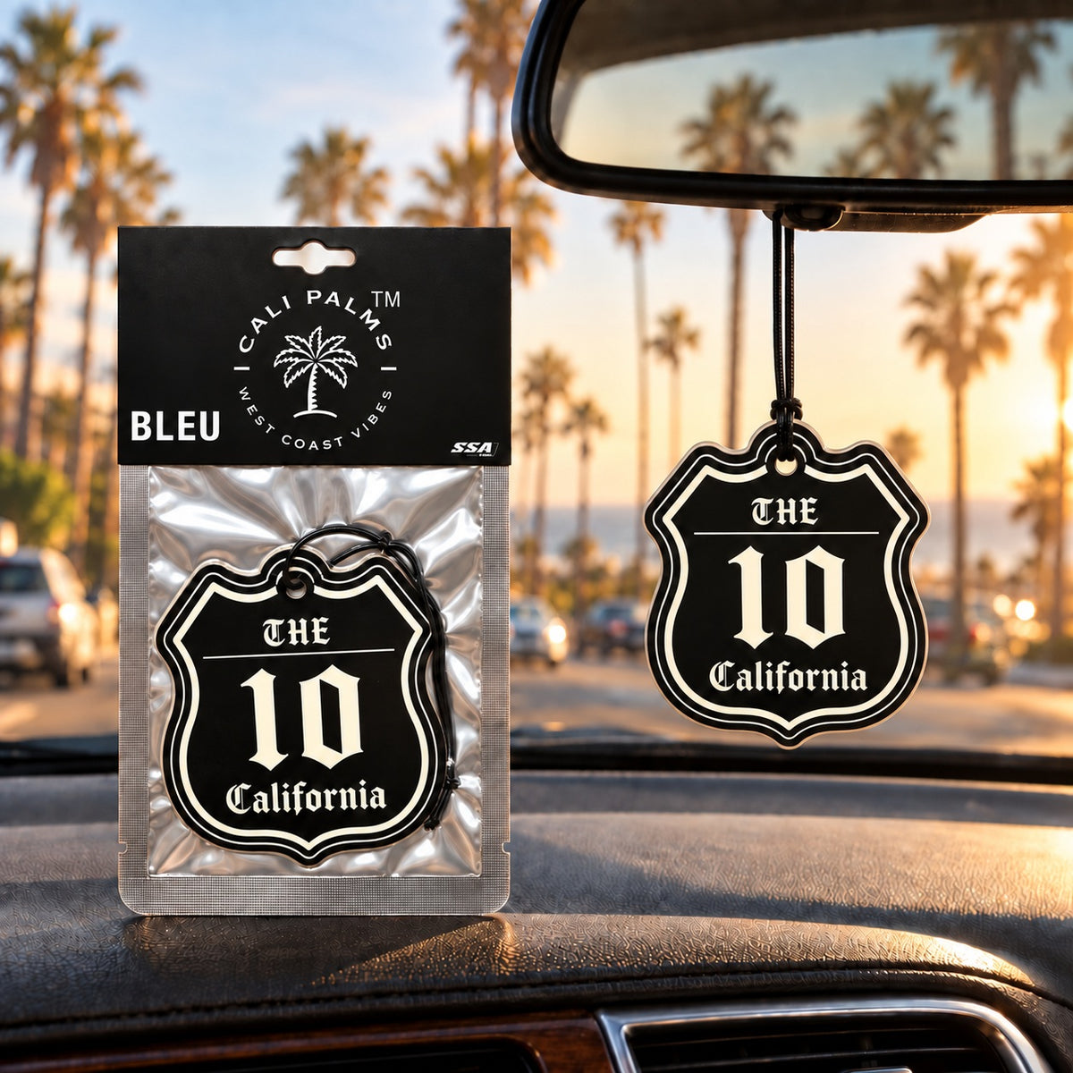 The 10 Freeway - Bleu Car Air Freshener - lifestyle scene