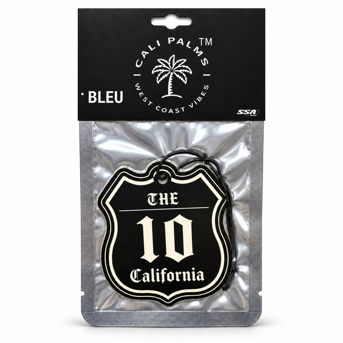 The 10 Freeway - Bleu Car Air Freshener - packaged product on white background
