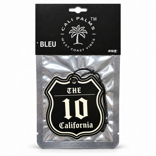 The 10 Freeway - Bleu Car Air Freshener - packaged product on white background