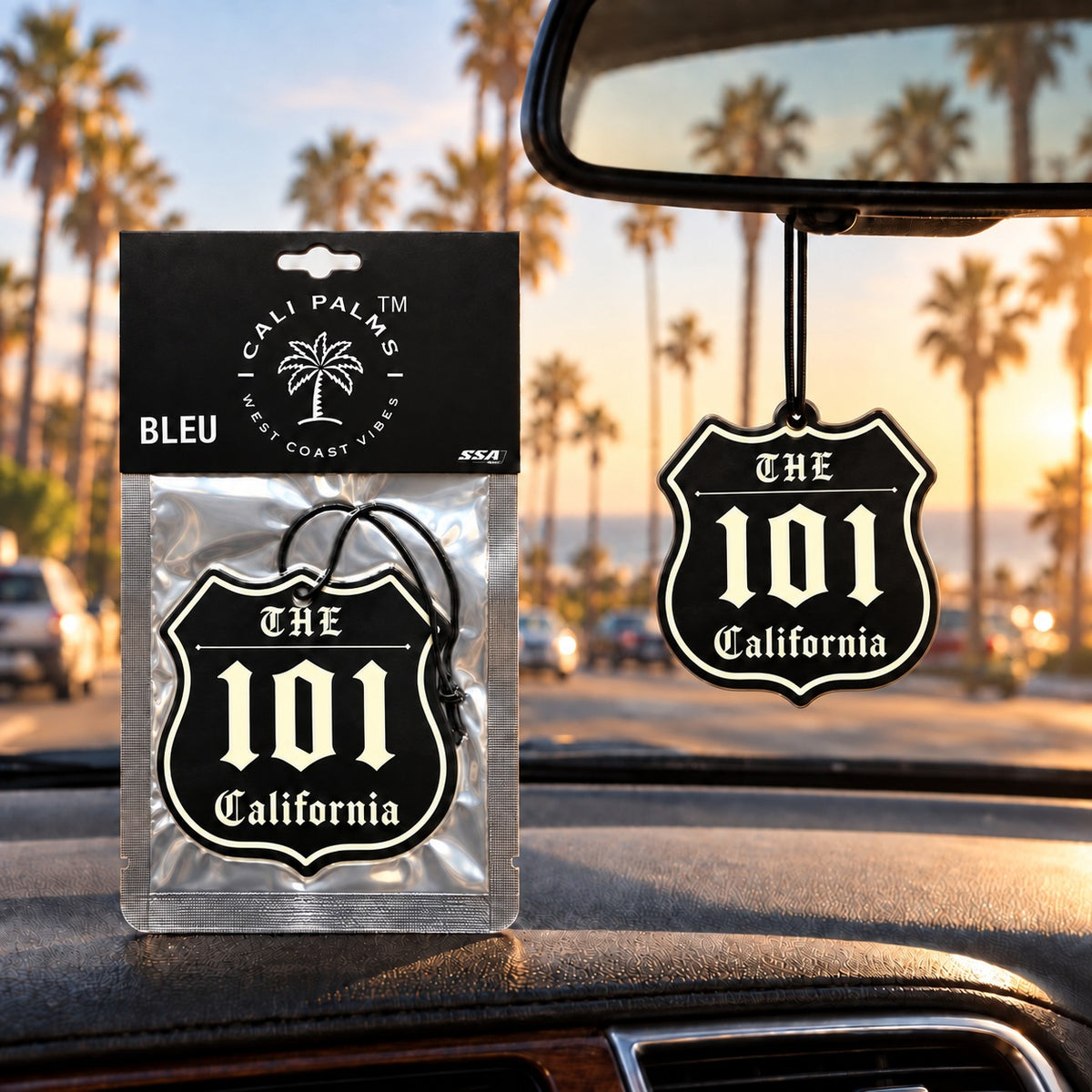 The 101 Freeway - Bleu Car Air Freshener - lifestyle scene
