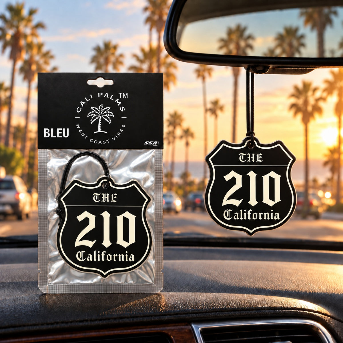 The 210 Freeway - Bleu Car Air Freshener - lifestyle scene