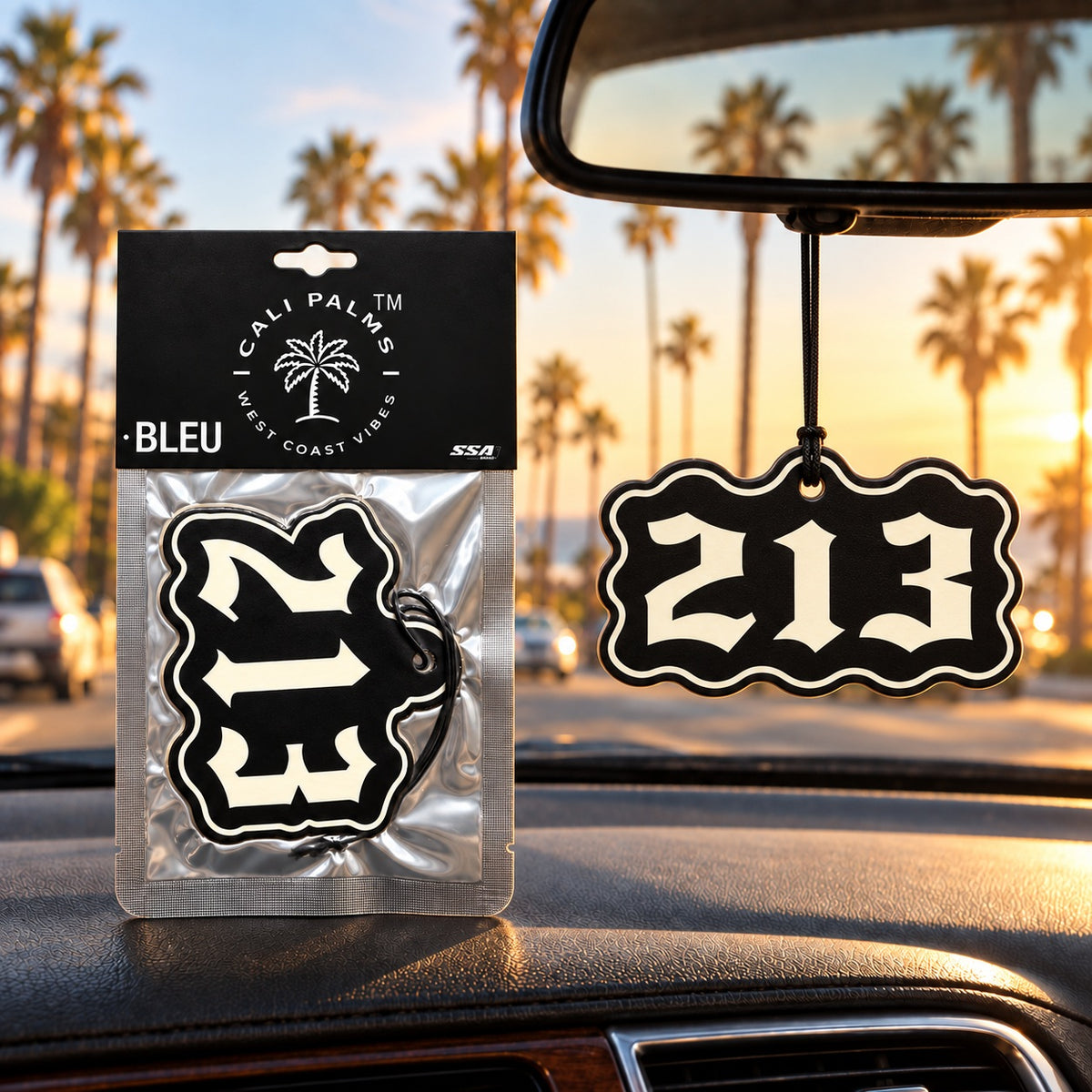 213 Area Code - Bleu Car Air Freshener - lifestyle scene