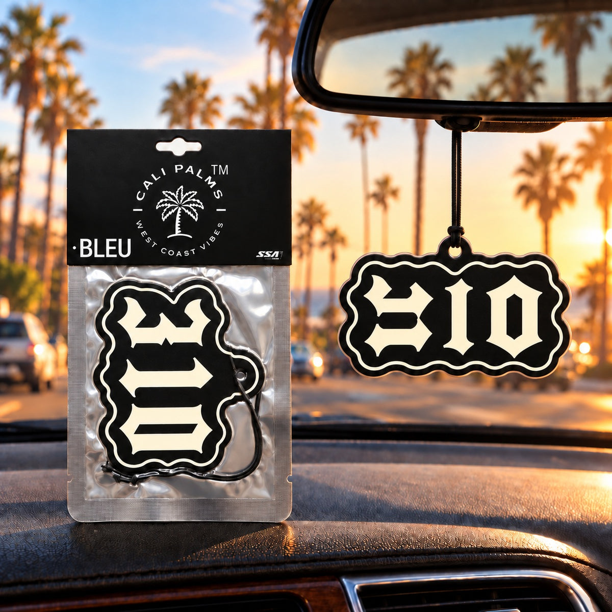 310 Area Code - Bleu Car Air Freshener - lifestyle scene