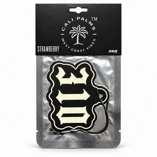 310 Area Code - Strawberry Car Air Freshener - packaged product on white background
