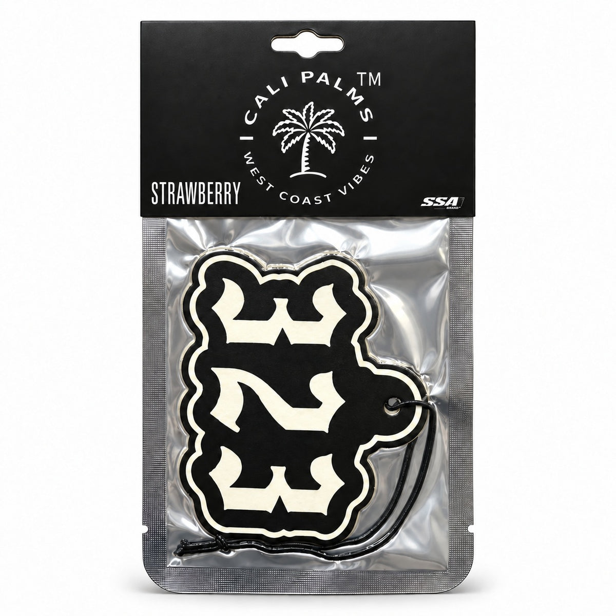 323 Area Code - Strawberry Car Air Freshener - packaged product on white background