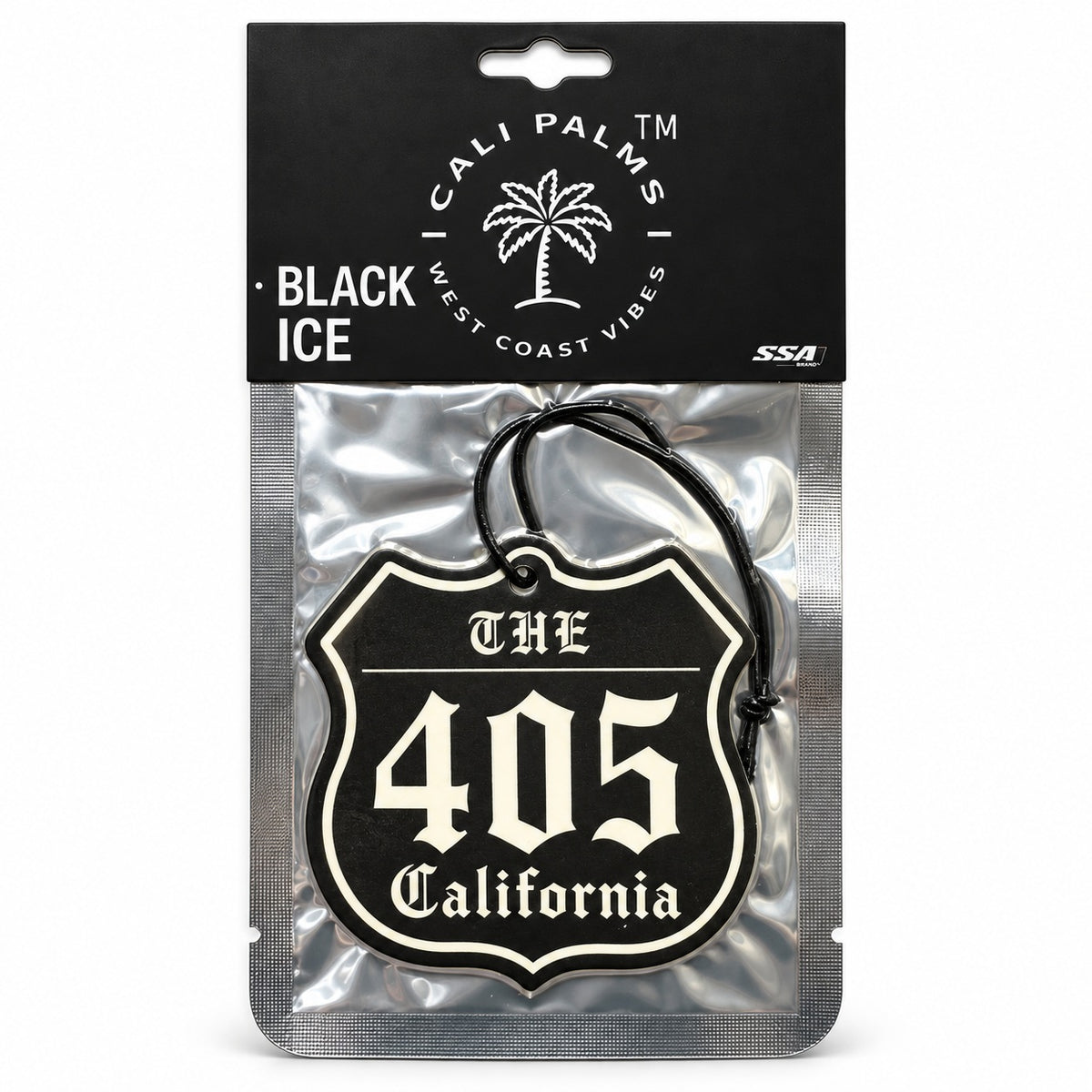 The 405 Freeway - Black Ice Car Air Freshener - packaged product on white background
