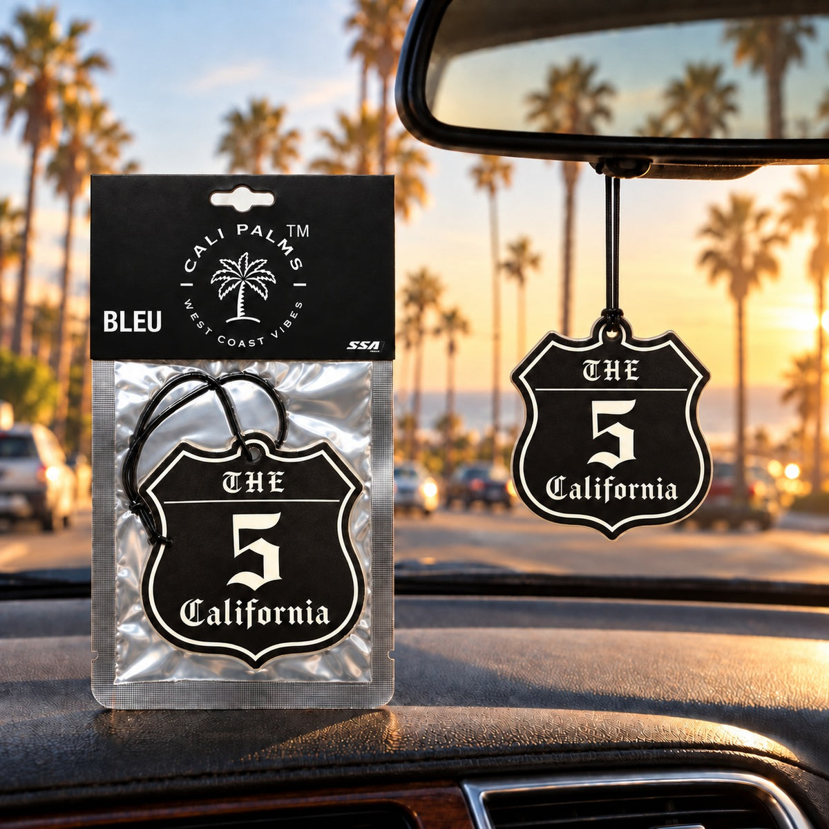 The 5 Freeway - Bleu Car Air Freshener - lifestyle scene