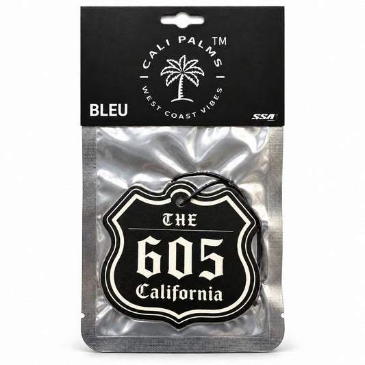 The 605 Freeway - Bleu Car Air Freshener - packaged product on white background