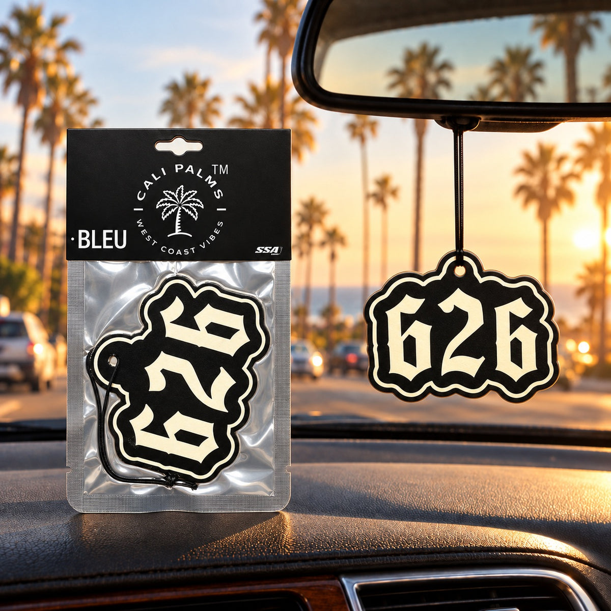 626 Area Code - Bleu Car Air Freshener - lifestyle scene