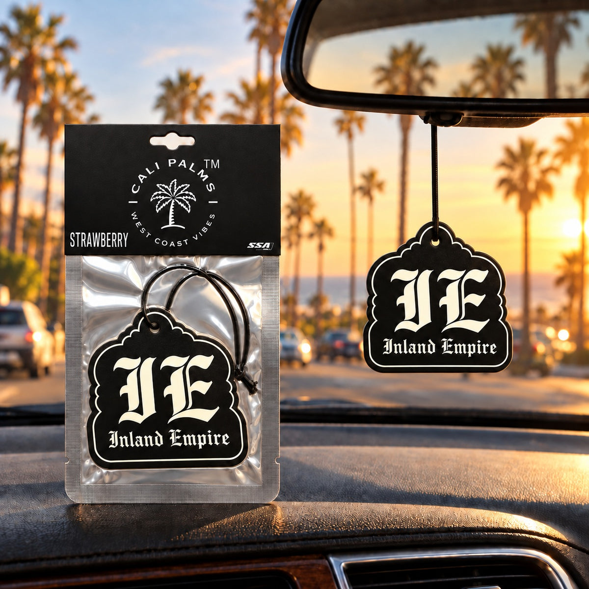 IE Inland Empire - Strawberry Car Air Freshener - lifestyle scene