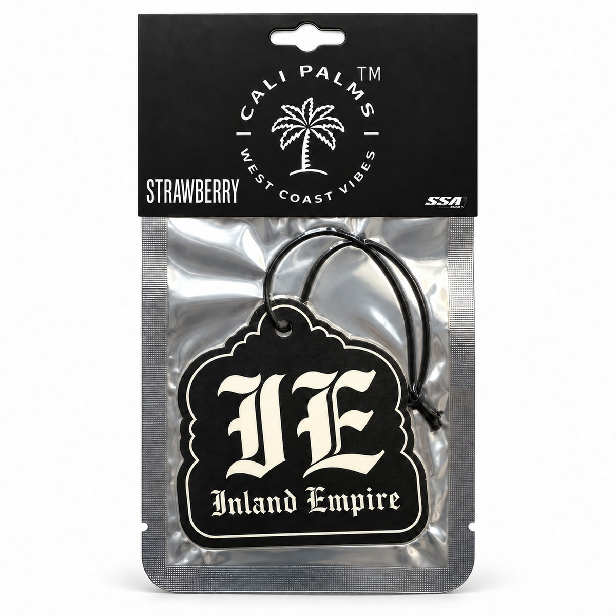 IE Inland Empire - Strawberry Car Air Freshener - packaged product on white background