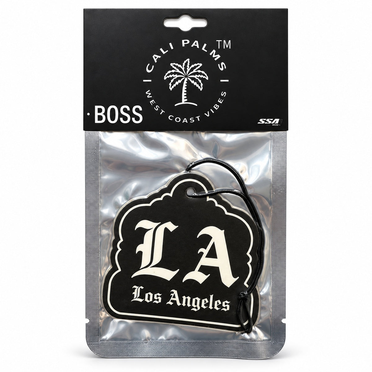 LA Los Angeles - Boss Car Air Freshener - packaged product on white background