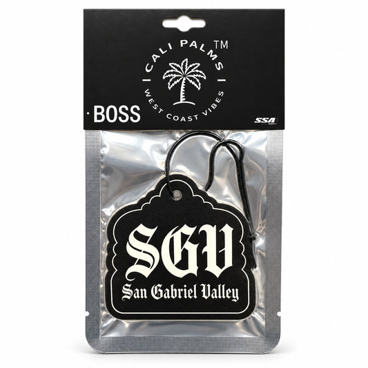 SGV San Gabriel Valley - Boss Car Air Freshener - packaged product on white background