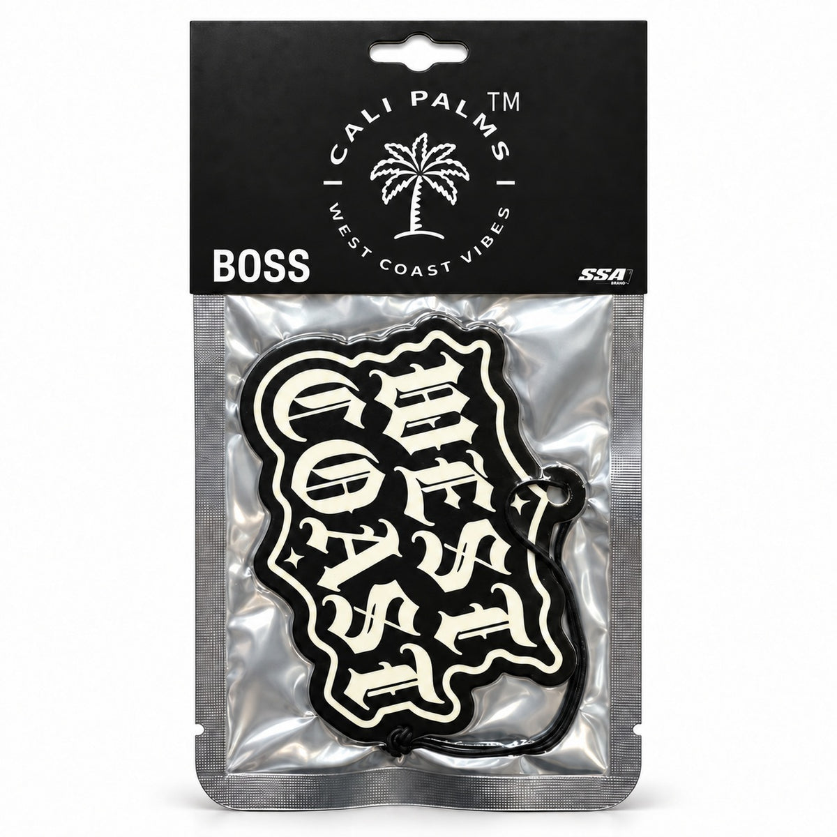 West Coast - Boss Car Air Freshener - packaged product on white background