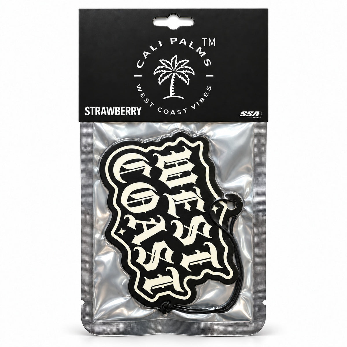 West Coast - Strawberry Car Air Freshener - packaged product on white background